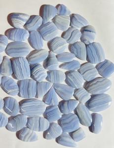 Gema Cabujón de Ágata Azul AAA – Calcedonia Natural Rayada Piedra Suelta para Anillo, Colgante, Joyería, Lote a Precio Mayorista - Product Image 3