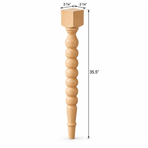 Pied de meuble rond en bois massif de 35,5 pouces, design moderne, base de table robuste pour usage domestique et professionnel, installation facile - Product Image 2