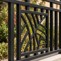 Clôture de jardin en métal noir, panneau décoratif incurvé, garde-corps de balcon extérieur, garde-corps de sécurité moderne pour villa, utilisation pour les limites de la propriété