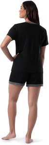 Camiseta de Manga Corta con Cuello en V para Mujer, Color Sólido, Tejido de Algodón, Estilo Casual, Corte Regular, para Primavera/Verano - Product Image 4