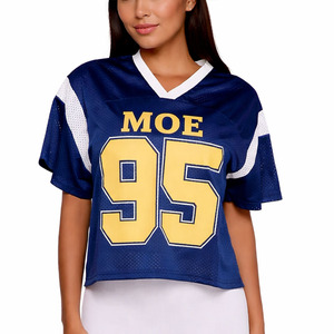 Camisetas Modernas para Mujer, Jersey de Fútbol Americano Personalizado, Cuello en V, Estilo Urbano, Ropa Deportiva de Alto Rendimiento, Marca Privada OEM - Product Image 5
