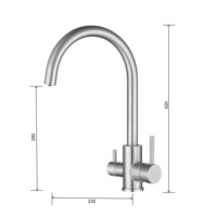 Robinet de cuisine filtrant en acier inoxydable brossé sur mesure WaterMark, sans plomb, 3 voies, en acier inoxydable 304