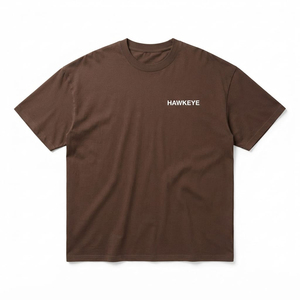เสื้อยืดผู้ชายคุณภาพสูง โลโก้สั่งทำได้ ผ้าฝ้ายน้ำหนักเบา ทรงโอเวอร์ไซส์ หลวม สวมใส่สบาย ไหล่ตก สไตล์สตรีทแวร์ เสื้อยืดเปล่าเรียบๆ - Product Image 1