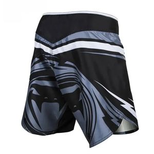 Shorts MMA pour hommes, impression numérique, logo personnalisé sur le devant, noir, gris, blanc, coupe athlétique, évacuation de l'humidité, polyester, coton, sports de combat - Product Image 2