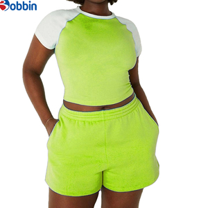 Conjunto Deportivo de Verano Estilo Hip Hop para Mujer, Ecológico, de Secado Rápido, Transpirable, Multicolor, Informal, Camiseta Corta hasta la Rodilla, Estilo Vintage - Product Image 1