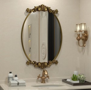 Ornate Oval Wall <b>Mirror</b> – Vintage Gold Decorative <b>Frame</b> <b>Mirror</b> for Bathroom, Bedroom & Luxury Home Decor - Product Image 1