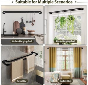 19mm + 16mm Blackout Extendable <b>Curtain</b> Pole for <b>Curtains</b>, 28-48", 48-86", 66-120" - Product Image 5