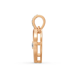 Collar con Colgante de Diamante Cultivado en Laboratorio, Oro Amarillo de 14K con Baño de Rodio, 0.09 CT, Corte Brillante, Certificado IGI, Diseño Elegante de Amor - Product Image 3