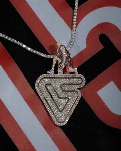 Cadena Cubana para Hombre con Colgante de Moissanita VVS1, Chapado en Rodio, Plata de Ley 925, Hecho a Mano, Accesorio Único - Product Image 5