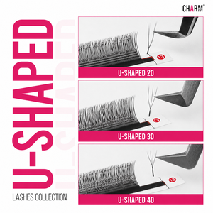 ขนตาปลอม Charmlash แบบขายส่ง รูปทรงตัวยู ขนตาสำเร็จรูปแบบวอลลุ่ม 2D 3D 4D 7 มม. ขายดีที่สุด แบบถาดผสม - Product Image 6