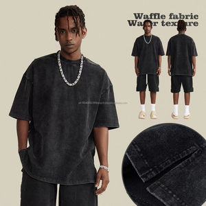 Haute qualité lourd 100% coton lavé à l'acide vintage en détresse t-shirt logo personnalisé rue t-shirt surdimensionné hommes hip hop t - Product Image 3