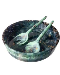 Buy Set of 2 Piece Resin Spoons with Smoky Oxidized Finish Rustic Handcrafted Utensils for Dining Kitchen & Decorative Serving. - Product Image 5