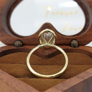 Anillo de compromiso de corte ovalado de 3.5 quilates, el mejor diseño, cultivado en laboratorio, oro macizo de 14K/10K, estilo clásico para mujer, diamante certificado para compromiso. - Product Image 2