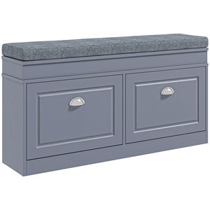Moderna scarpiera grigia per ingresso Organizer a 2 cassetti cuscino ripiano regolabile contiene 8 mobili da soggiorno - Product Image 1