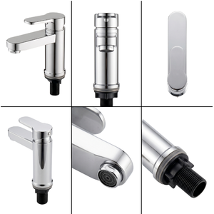Modern <b>Single</b> Handle Chrome <b>Basin</b> Faucet Deck Mounted <b>Single</b> Hole Ceramic Valve Brass Body Bathroom Sink <b>Tap</b> - Product Image 2