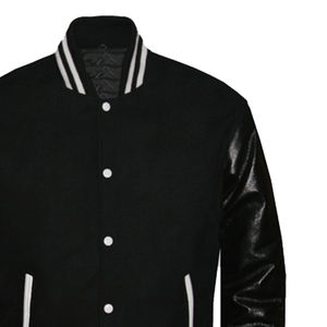 Chaquetas Varsity con Mangas de Cuero y Cuerpo de Lana con Decoración Bordada, Fabricante en Pakistán - Product Image 5