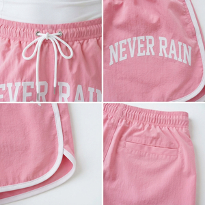 Custom Front Letter Design Embroidered <b>Windbreaker</b> Shorts Women Hiking <b>Camping</b> Rain Shorts 100% Nylon Quick Dry Workout Shorts - Product Image 6
