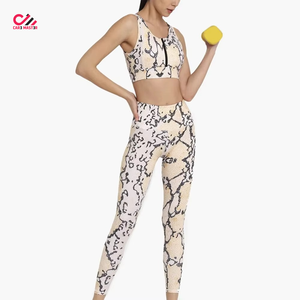 2026 New Arrival All Over Sublimation Print Breathable Gym Fitness Bra and Legging Seamless <b>Yoga</b> <b>Set</b> Made in Pakistan OEM ODM - Product Image 3