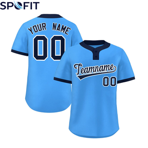 Camiseta de Béisbol Personalizada para Hombre 2026, Cuello en V, 2 Botones, Sublimada, Transpirable, Tallas Grandes, Uniforme de Equipo, Venta al Por Mayor OEM - Product Image 1