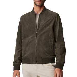 Veste en cuir suédé pour homme avec col montant en tissu toile - Product Image 6