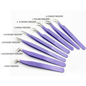 Pince à épiler pour cils à pointe inclinée, outils d'extension de cils avec recourbe-cils et applicateur de cils - Product Image 2