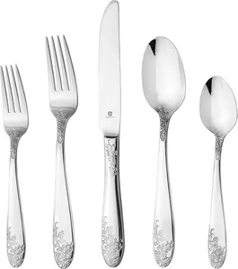 Ensemble de couverts de table design en acier inoxydable, conçu pour les maisons modernes et les scènes de repas élégantes - Product Image 1