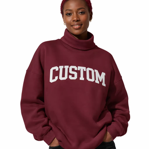 Sudadera de Mujer, Nuevo Diseño, Otoño-Invierno, Cuello Alto, Lavada, Poliéster/Algodón, Talla Grande, Bordada - Product Image 1