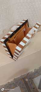 Handmade Resin Jewelry Box Irregular Shape Artistic Home Decor <b>Craft</b> Wooden Pattern Clutch - Product Image 3