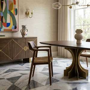 Silla de Comedor Moderna de Madera de Teca Sólida con Asiento Tejido, Sillón de Lujo para Cafetería, Restaurante, Hotel, Villa - Product Image 4