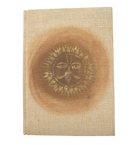 Agenda en papier de jute écologique avec couverture rigide, motifs imprimés de pétales de fleurs et d'herbe - Option cadeau - Product Image 1