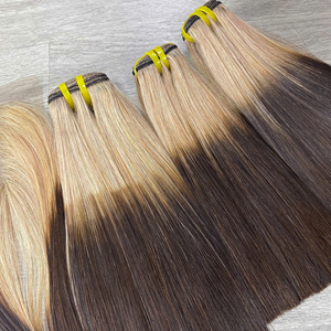 Prix usine 100% brut vierge vietnamien trame humaine dentelle perruque os droit Ombre brun couleur Super Double dessiné Extensions de cheveux - Product Image 4