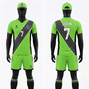 Kit de hockey sur gazon en polyester 170 GSM de qualité supérieure, séchage rapide, vert citron et noir avec panneau contrastant, logo personnalisé, nom et numéro imprimés à chaud - Product Image 1