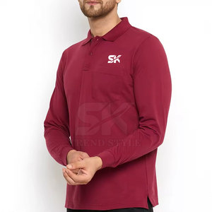 Polo de manga larga transpirable y ligero para hombre, de color liso, a precio razonable. - Product Image 4