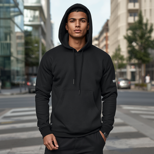 Sudadera con Capucha Corta para Hombre, Estilo Urbano, Informal, de Algodón y Felpa, Sudadera Corta a la Moda, Cómoda, Suministro al por Mayor OEM - Product Image 3