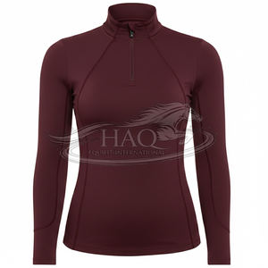 Haut de performance à manches longues pour femme, sous-vêtement d'équitation premium, idéal pour l'entraînement et la compétition équestre - Product Image 1