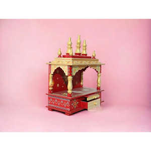 Best Small Wooden Pooja Mandir for <b>Home</b> Decor Elegant <b>Temple</b> for Prayer and Meditation - Product Image 1