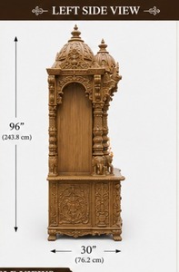 Big Storage Swaminarayan <b>Mandir</b> Teak Wood Temple Traditional Brown Hindu Durable Professional Wholesale Price USA - Product Image 3