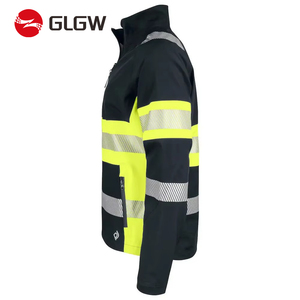 棉呼吸骑行长袖运动外套安全风衣夹克反光工作反光男式骑行夹克 - Product Image 5
