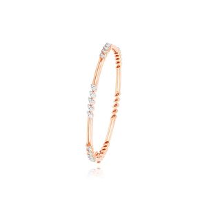 Rose Gold Pear Diamond Double Bar Station Bangle Diamond <b>Name</b>: - Product Image 4