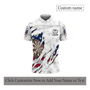 เสื้อโปโลกอล์ฟพิมพ์ลายล่าสุดสำหรับผู้ชาย เสื้อโปโลซับลิเมชั่นแบบกำหนดเอง เสื้อโปโลพิมพ์ลายซอฟท์ดาร์ทสำหรับผู้ชาย - Product Image 5