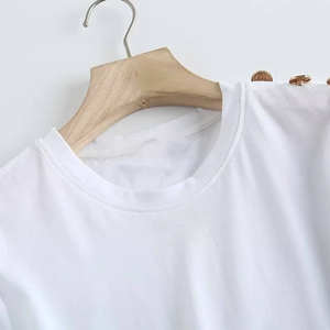 Camisetas de Algodón Tejido Estampadas Casuales para Mujer, Personalizadas OEM, Cuello Redondo, Manga Corta, Corte Regular para Uso Diario, Marca Privada - Product Image 3