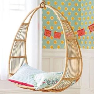 Nouvelle Arrivée Fauteuil Suspendu en Rotin Façonné à la Main Tendance Luxe Rustique Couleur Naturelle avec Coussin pour la Maison et le Jardin - Product Image 1