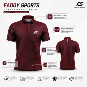 Custom Logo Sublimated Quick Dry Men's Sports <b>Polo</b> <b>Shirt</b> Breathable Performance Golf Tee Geometric Print Training Athletic Wear - Product Image 5