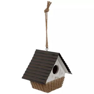 Casa para Pájaros, Casa para Pájaros de Metal Hecha a Mano y Pintada a Mano, para Jardín Exterior, para Observación de Aves y Decoración de Jardín - Product Image 4