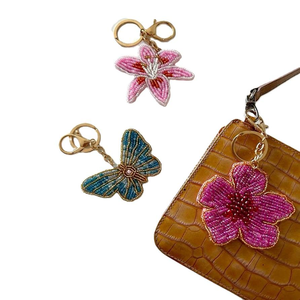 Decorative Leather Woven Embroidery <b>Bag</b> <b>Charms</b> with Hand Craft Premium Cartoon Style Color Changing Beaded Embroidery <b>Charms</b> - Product Image 3