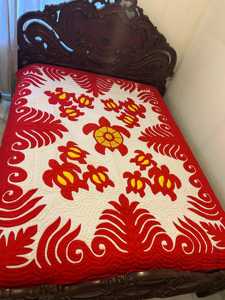 Couvre-lits Kantha Hawaïens faits main par des designers, couleur rouge et blanc, 2026, 100% coton, pour la maison, la décoration de la literie - Product Image 4