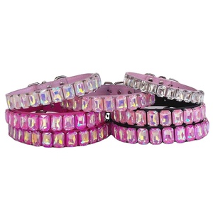 Best Selling <b>Top</b> Quality Fancy Leather Luxury Dog Collar With <b>Crystal</b>/Rhinestone Wholesale Manufacturer OEM/ODM Accepted - Product Image 1