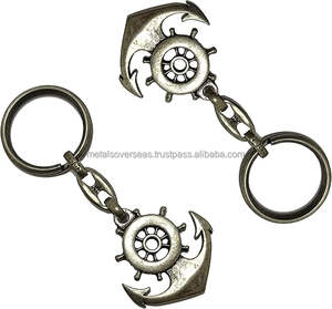 สร้อยคอสแตนเลสสตีลสำหรับผู้ชายแนวพังค์แนววินเทจพร้อมโซ่หางเสือคาริบเบียนสีเงินและจี้สมอเรือโจรสลัดของขวัญเครื่องประดับโลหะ - Product Image 3