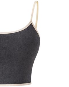 Charcoal Grey Women Camisole And Shorts Set Summer Two Piece Outfit Cotton Blend Crop <b>Top</b> Drawstring Shorts Casual Lounge Set - Product Image 3