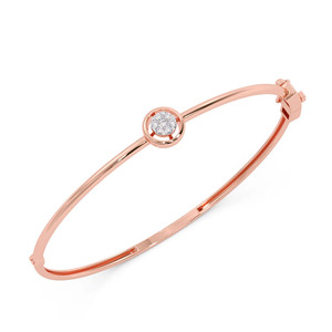 Interwoven Teardrop Station Diamond Link <b>Bangle</b> <b>Bracelet</b> - Product Image 1